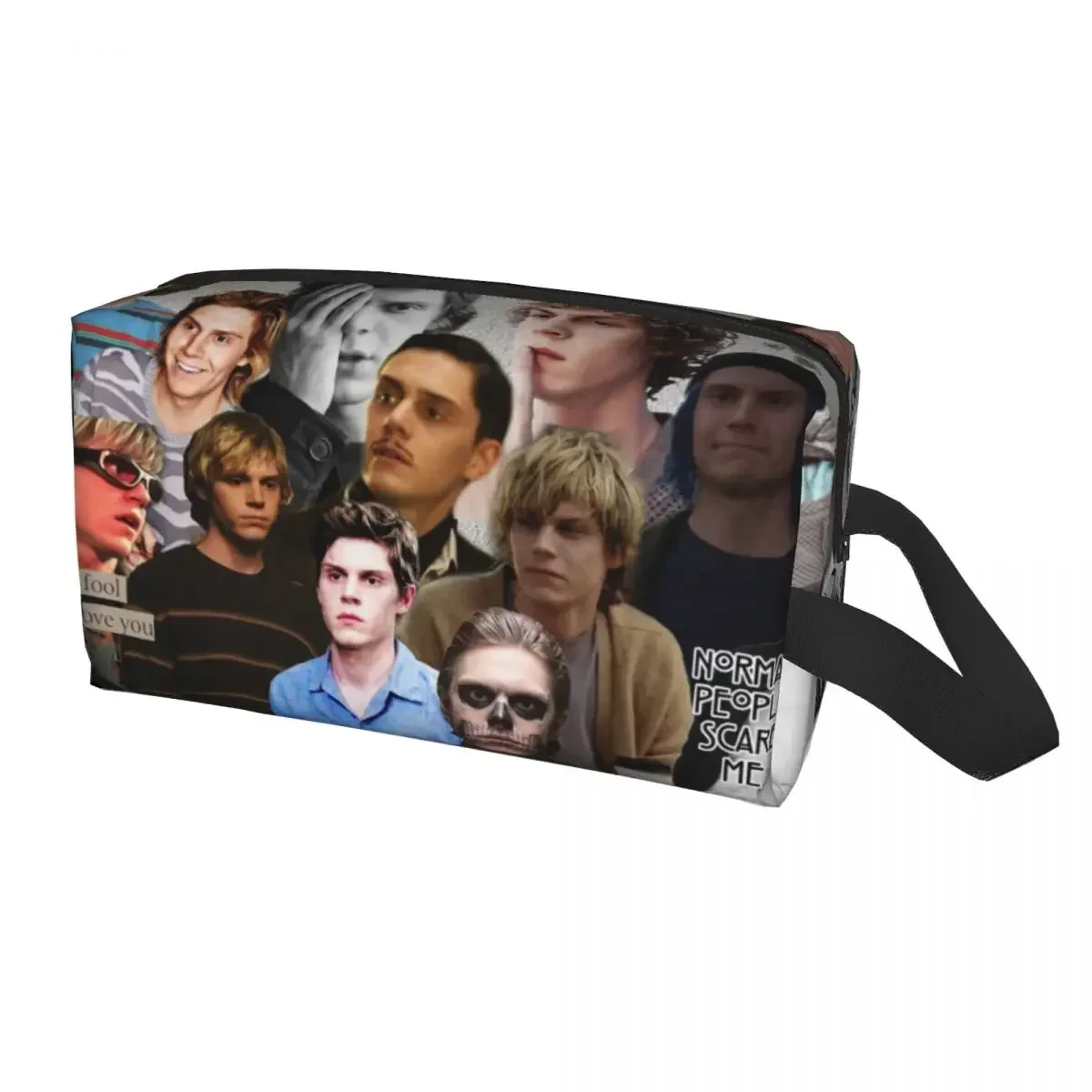 Custom Actor  Movie Evan Peters Toiletry Bag Women Makeup Cosmetic Organizer Ladies Beauty Storage Dopp Kit Case