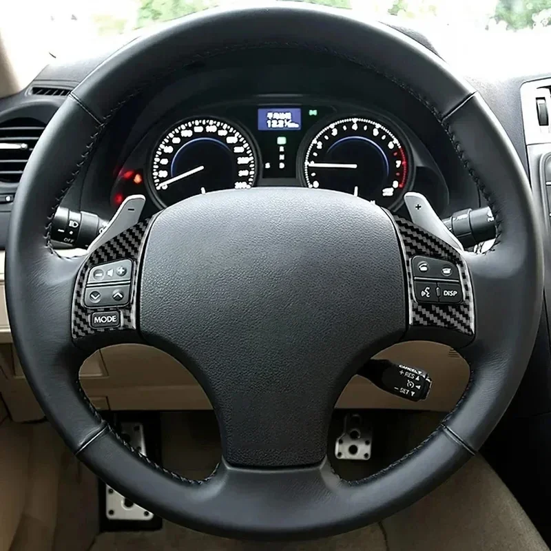 

Real Soft Carbon Fiber Sticker For Lexus IS250 300 350C 2006 2007 2008 2009 2010 2011 2012 Steering Wheel Button Switch Trim Car