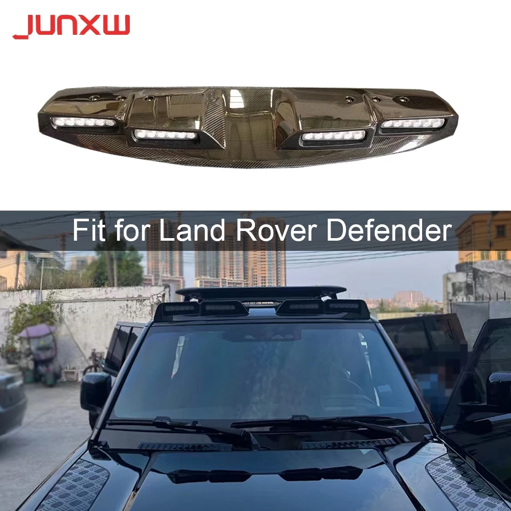 

Real Carbon Fiber 4-LENS Roof Lights Top Lights for Land Rover Defender Top Lights FRP Rear Roof Spoiler BodyKit Car Accessories