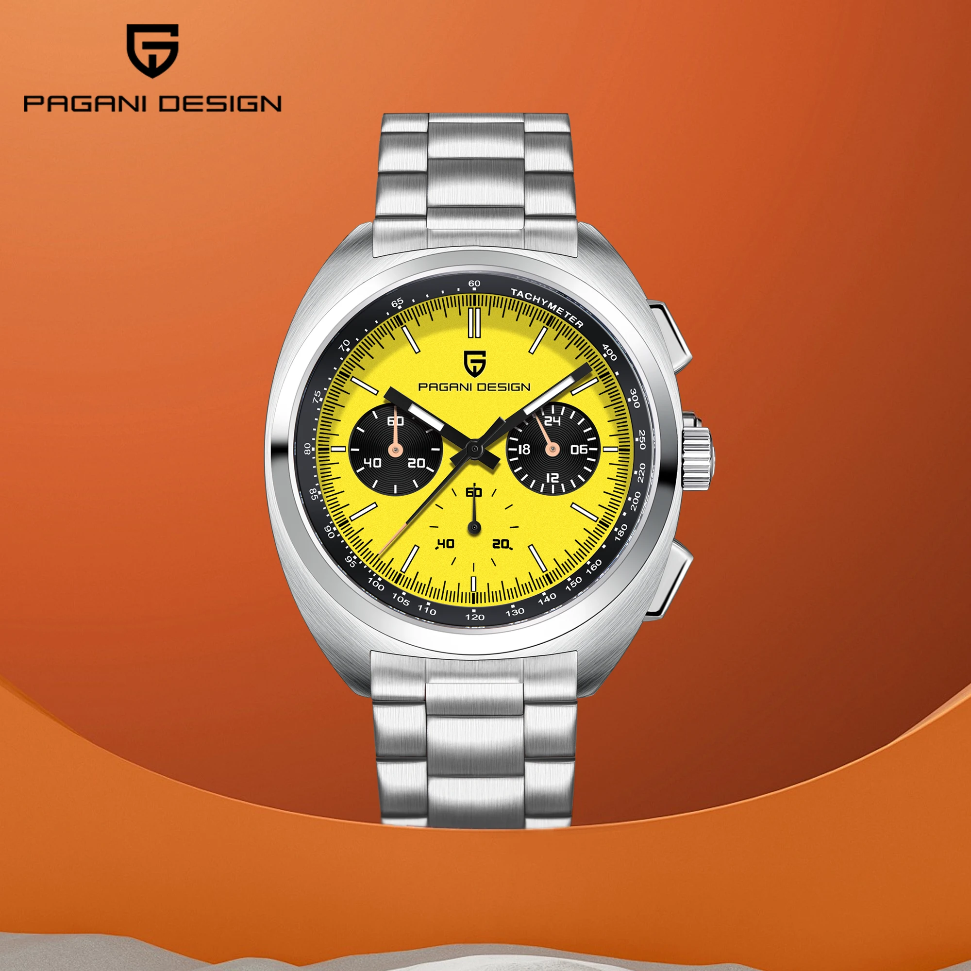 

Men's Watch PAGANI DESIGN 2025 Quartz Chronograph Watches for Men Luxury Sapphire Mirror Stainless Steel Top Clocks Compass Gift