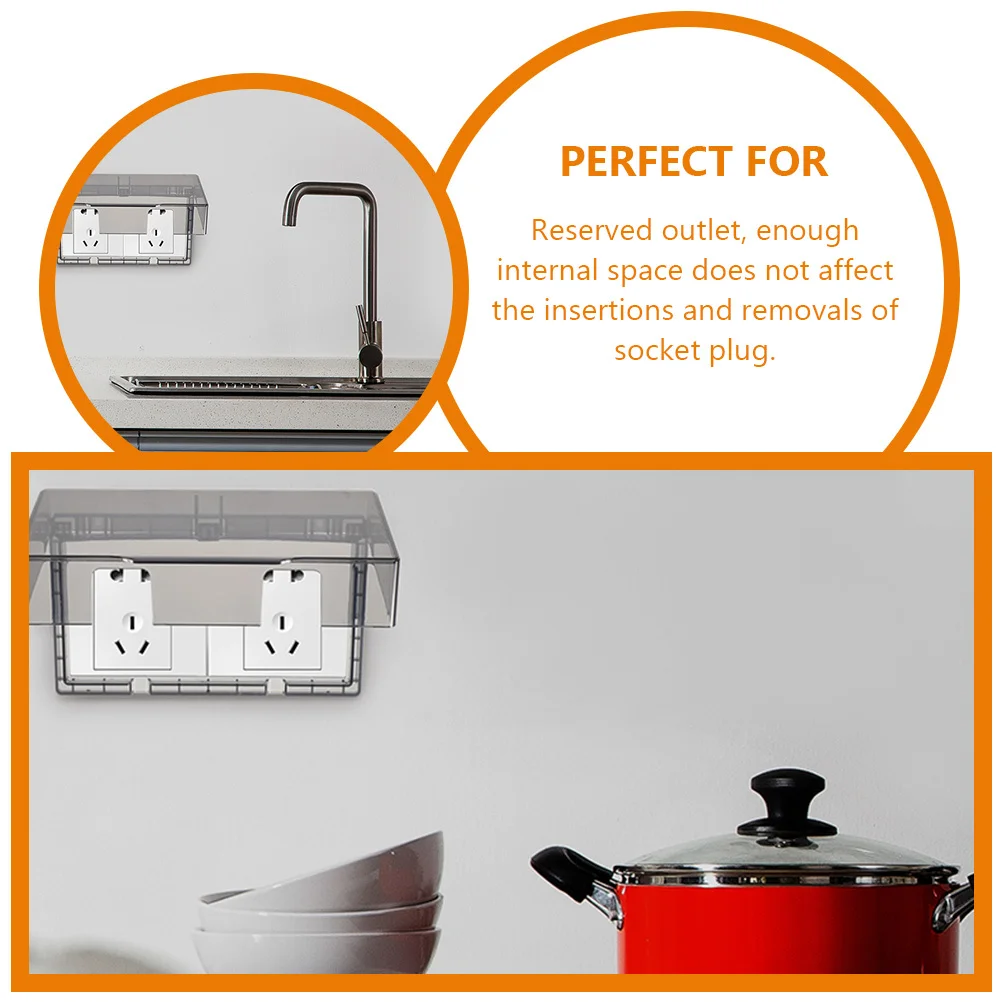 

Outlet Cover Water-Resist Splash-Proof Socket Box For Bathroom Kitchen Office Hotel Use Reusable Protective Case