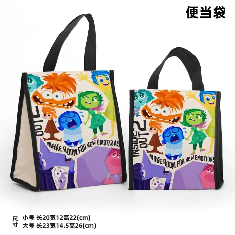 

Disney Inside Out 2 Insulated Bento Bag Cute Cartoon Anime Character Print Student Office Worker Portable Lunch Box Packaging