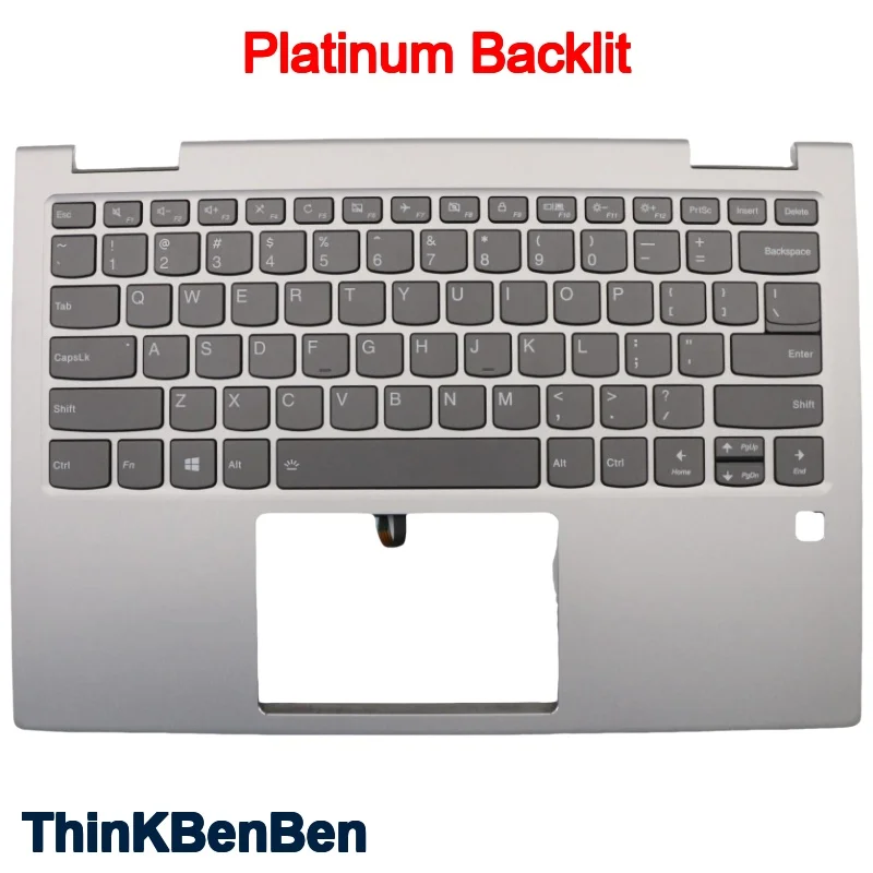 

Платиновый верхний корпус с подсветкой клавиатуры и подставкой для рук для Lenovo Ideapad Yoga 730 13 13IKB 13IWL 5CB0Q95936 5CB0Q95807