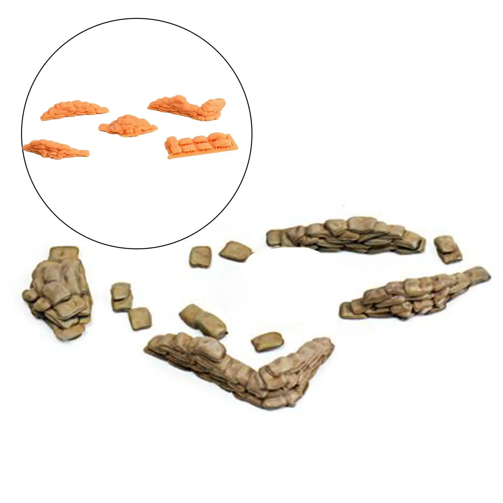 1/72 Sand Bag Set Simulation Trains Railway Model Architectural Model Diorama Scene Model Scenery Decor Supplies Decorations