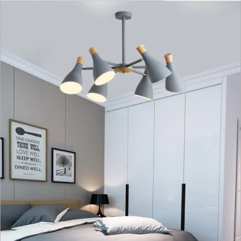 

2025 скандинавская потолочная люстра для гостиной, светодиодная люстра для спальни, деревянные потолочные светильники для кухни, 220 В, декор интерьера Lighti