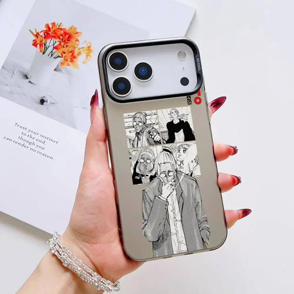 Capa de telefone dos desenhos animados S-SAKAMOTO DAYS para iPhone 11-17 Air Pro Max colorido banhado antiderrapante protetor de impressão digital ótimo presente