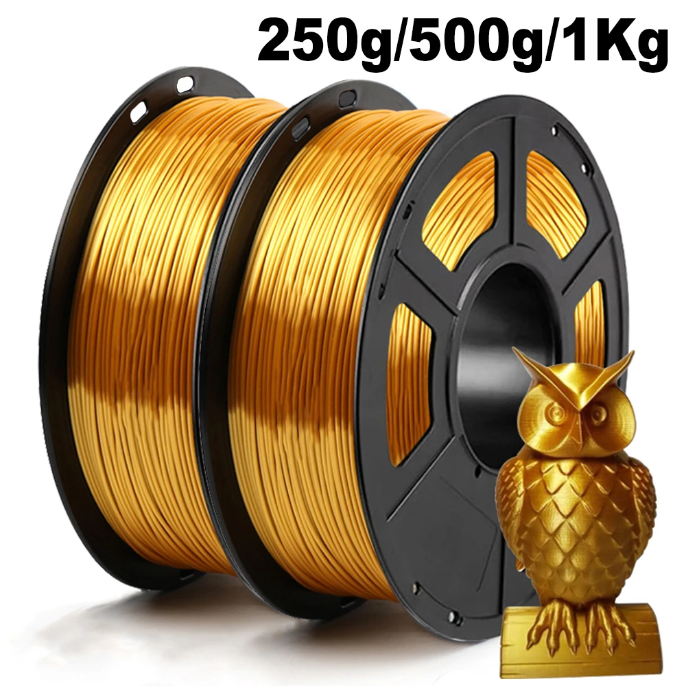 

250g 500g 1Kg Silk PLA Gold 3D Printer Filament 1.75mm Filaments Silky Shine 3D Pen Printing Materials Shiny Metallic Like Feel