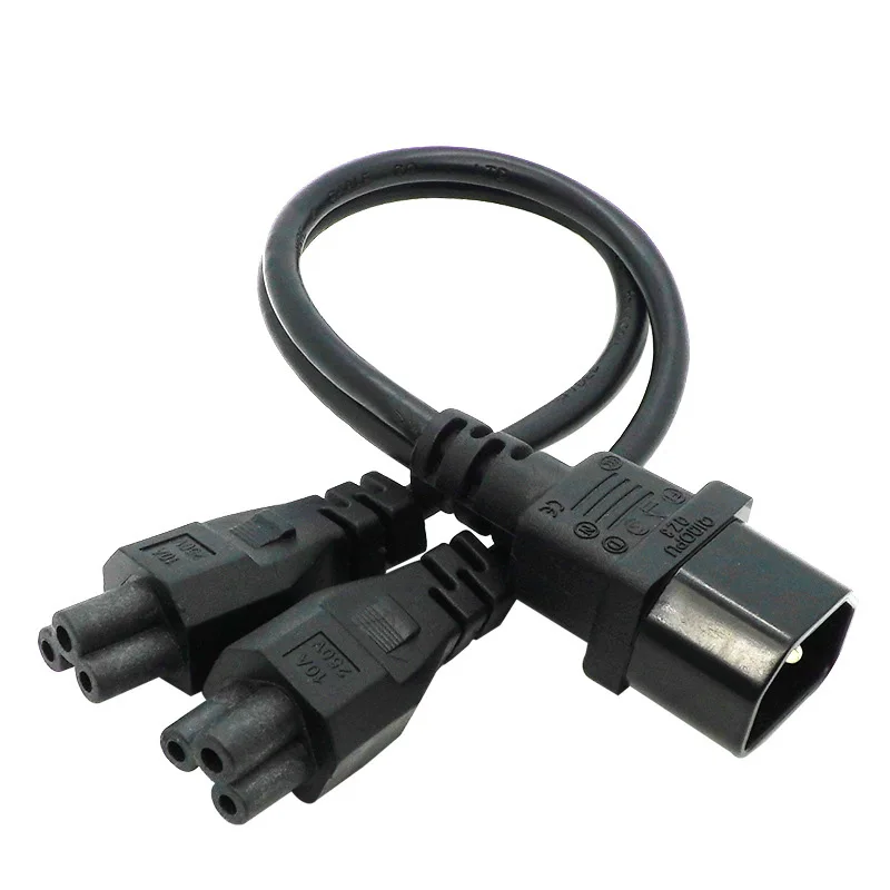 30CM 110V-250V 10A IEC320 C14 TO 2*C5 Y Splitter AC Power Adapter Cable Cord For PC Monitor Scanner Printer