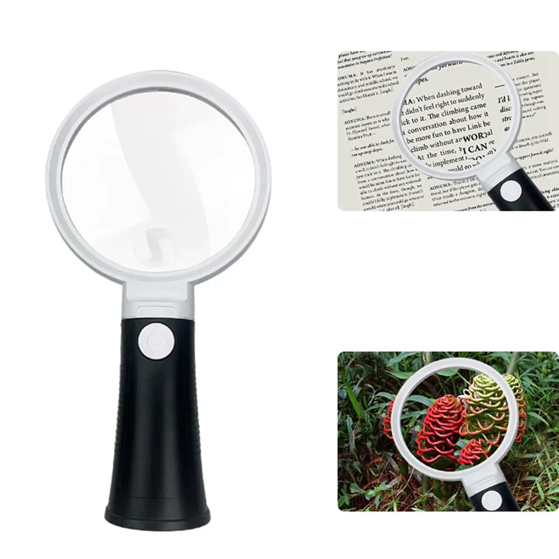 EDT-30X 10X عدسة مكبرة مضاءة محمولة مع 12 مصباح LED مضاء كبير عدسة مكبرة للقراءة