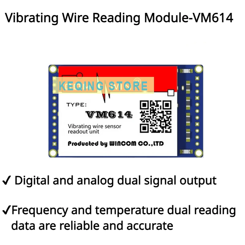 Vibrating Wire Acquisition Module VM614 Small Volume Embedded Vibrating Wire Sensor - Single Power Supply