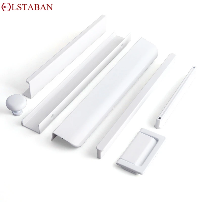 Modern Simple White Long Cabinet Handle Kitchen Cupboard Furniture Length Door Handle  Wardrobe Closet Hardware Drawer Pull Knob