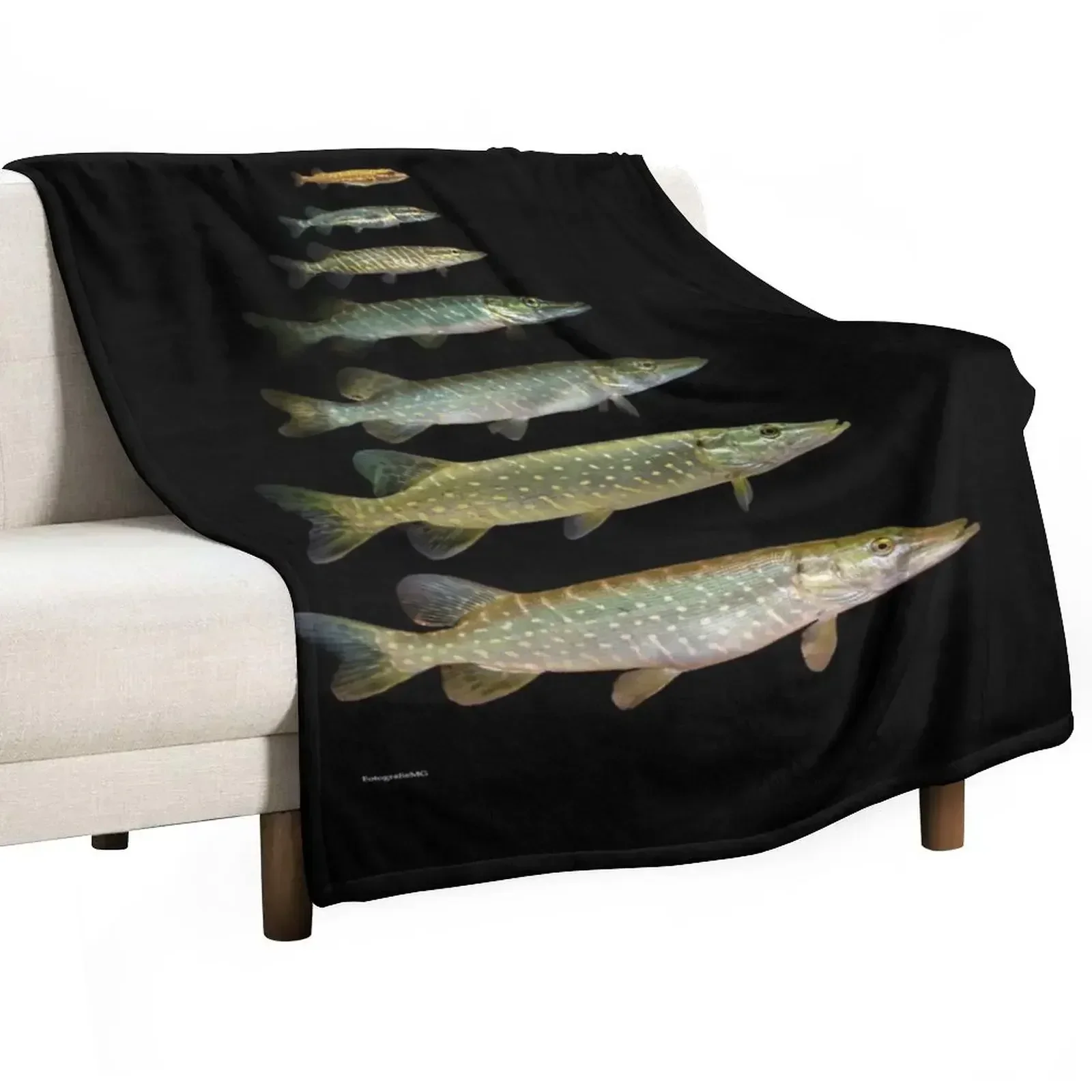 Northern Pike Throw Blanket Designers blankets and throws Blankets