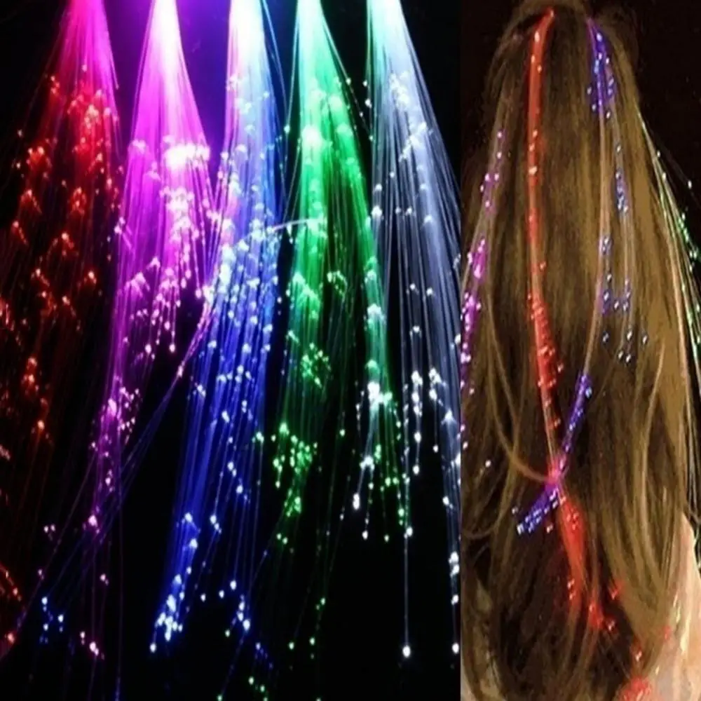 LED Glowing Flash Wigs Hair Braided Clip Hairpin Luminous Dance Hairpin Clip Halloween Party Bar Christmas Decoration Navidad