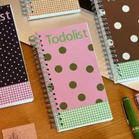 Korean Retro Creative Polka Dot Coil To-do List Student Handbook High-looking Ins Style Diy Notepad Spiral Binding Office Gift 5