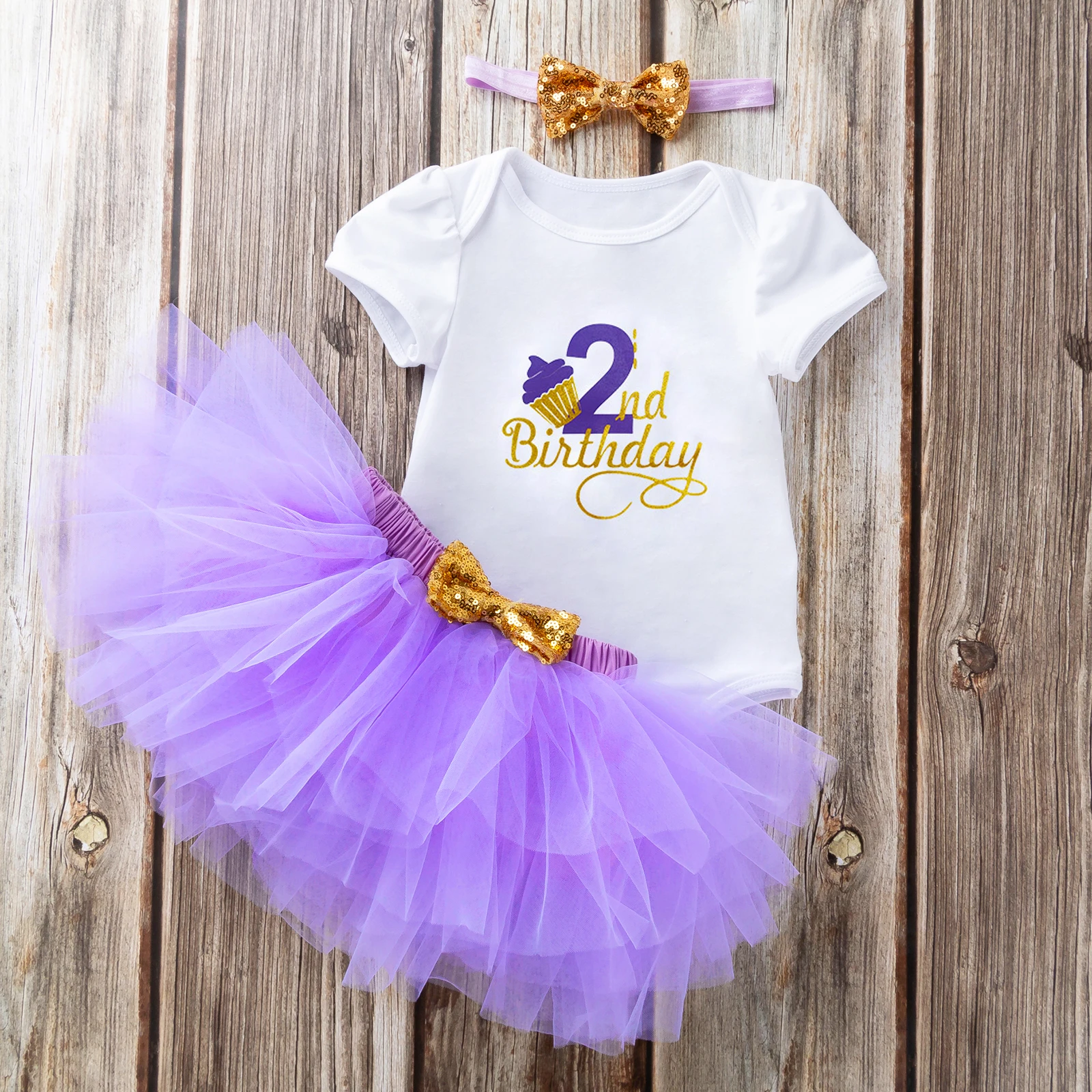 عيد الميلاد الثاني ارتداءها توتو مع مجموعة عصابات رأس طفلة عيد ميلاد الزي فتاة القمامة رقيق حفلة توتو صورة تبادل لاطلاق النار ملابس الصيف