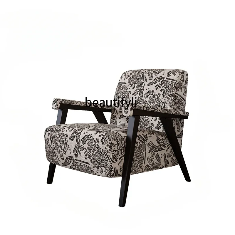 

Medieval style, designer single chair retro light luxury B & B hotel, creative leisure sofa chair