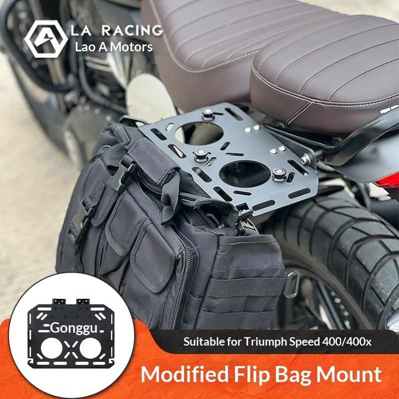 【Premium】For Triumph Speed400 modified tactical hanging bag hanging board vintage canvas side bag tool bag stand 400X