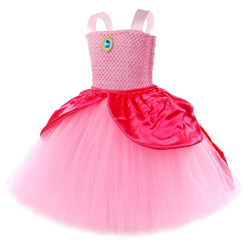 Halloween New Princess Dress for Girls Tutu Skirt Kids Elegant Outfit Birthday Party Wear with Crown Magic Wand Hair Accessories