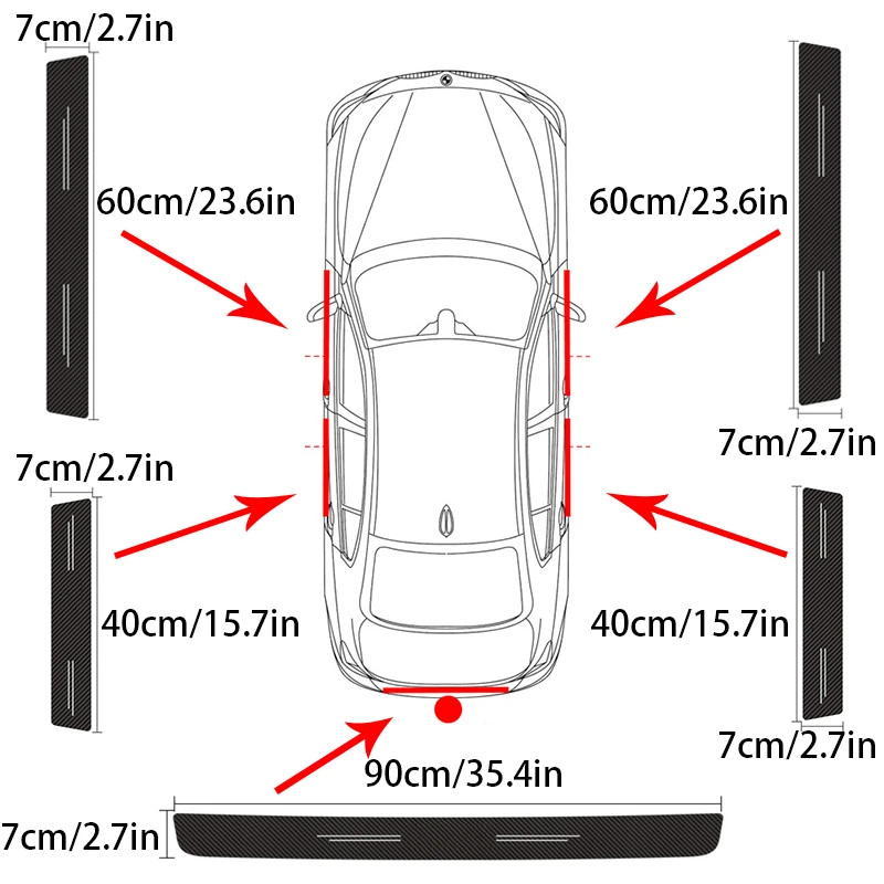 60X7CM Car Door Sill Side Anti Scratch Protector Strip Carbon Fiber Car Sticker For Mitsubishi L200 Triton Car Accessories