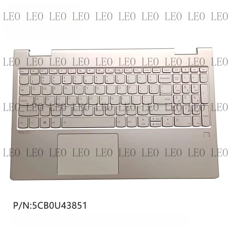 

SS New 5CB0U43851 For Lenovo YOGA C740 15 Palmrest Cover + US Backlit Keyboard GOLD