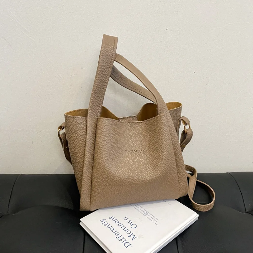

Solid Color Leather Top-handle Bags Large Capacity Korean Style Female Shoulder Bag Messanger Bag Fashion Crossbody Totes Ladies