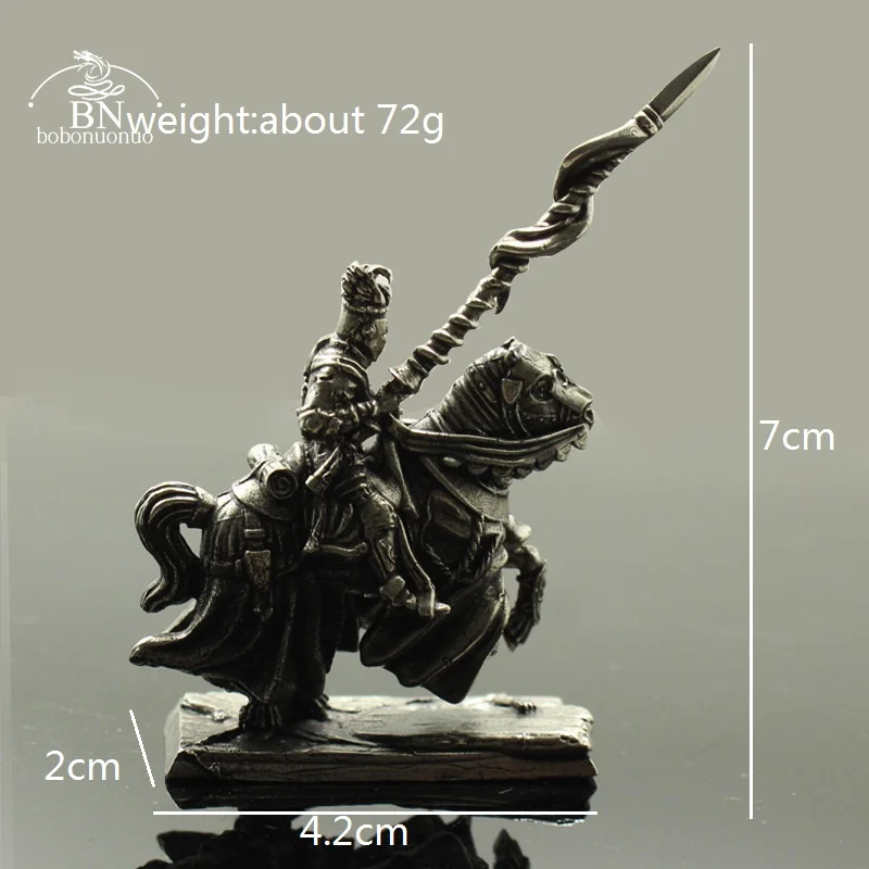 White Copper Metal Solider Model Desktop Metal Ornaments Figure Roman Legion Shield Soldier Model Knight Medieval Military Toys