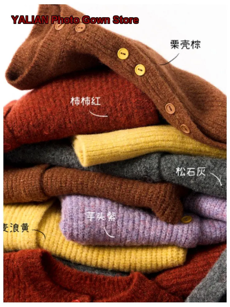 Kids Knit Cardigan Baby Boy Baby Girl Autumn Winter Round Neck Breathable Soft Two-Piece Set Girls