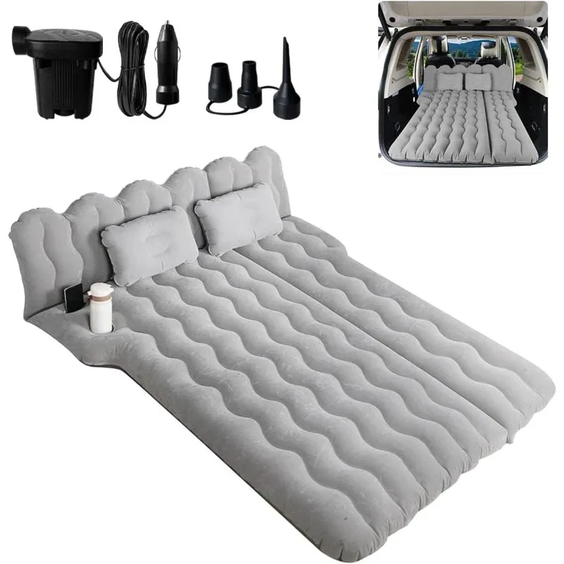 

Air Mattress, Inflatable Car Mattress Bottle and Phone Holder Thickened Flocking & PVC Surface Car Bed