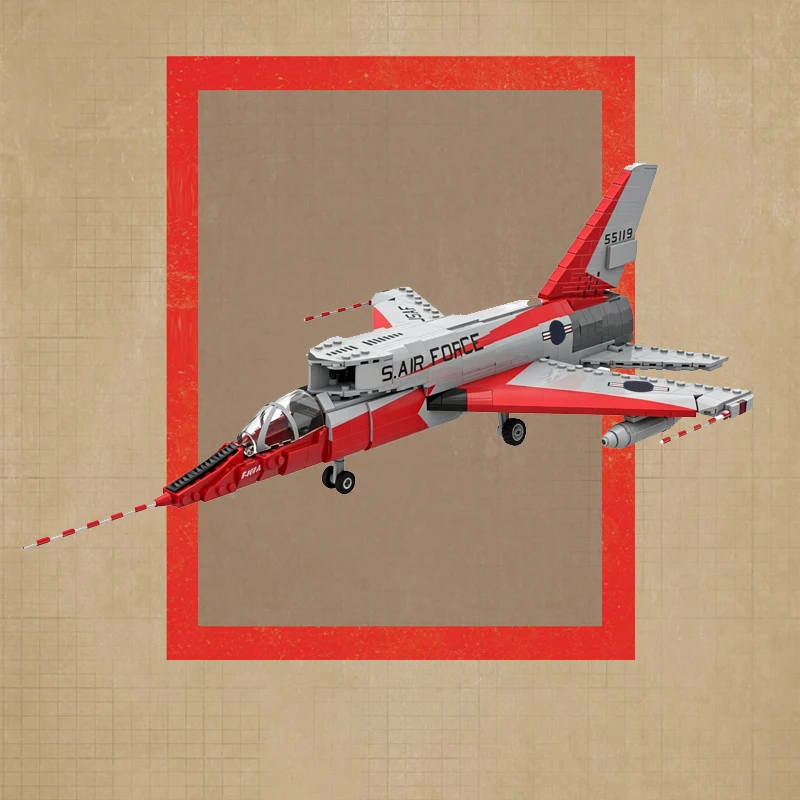 1:35 Scale F-107 Fighter Bomber Model MOC Building Bricks War Equipment Modular Technology Gifts Holiday Assemble Toys Suit