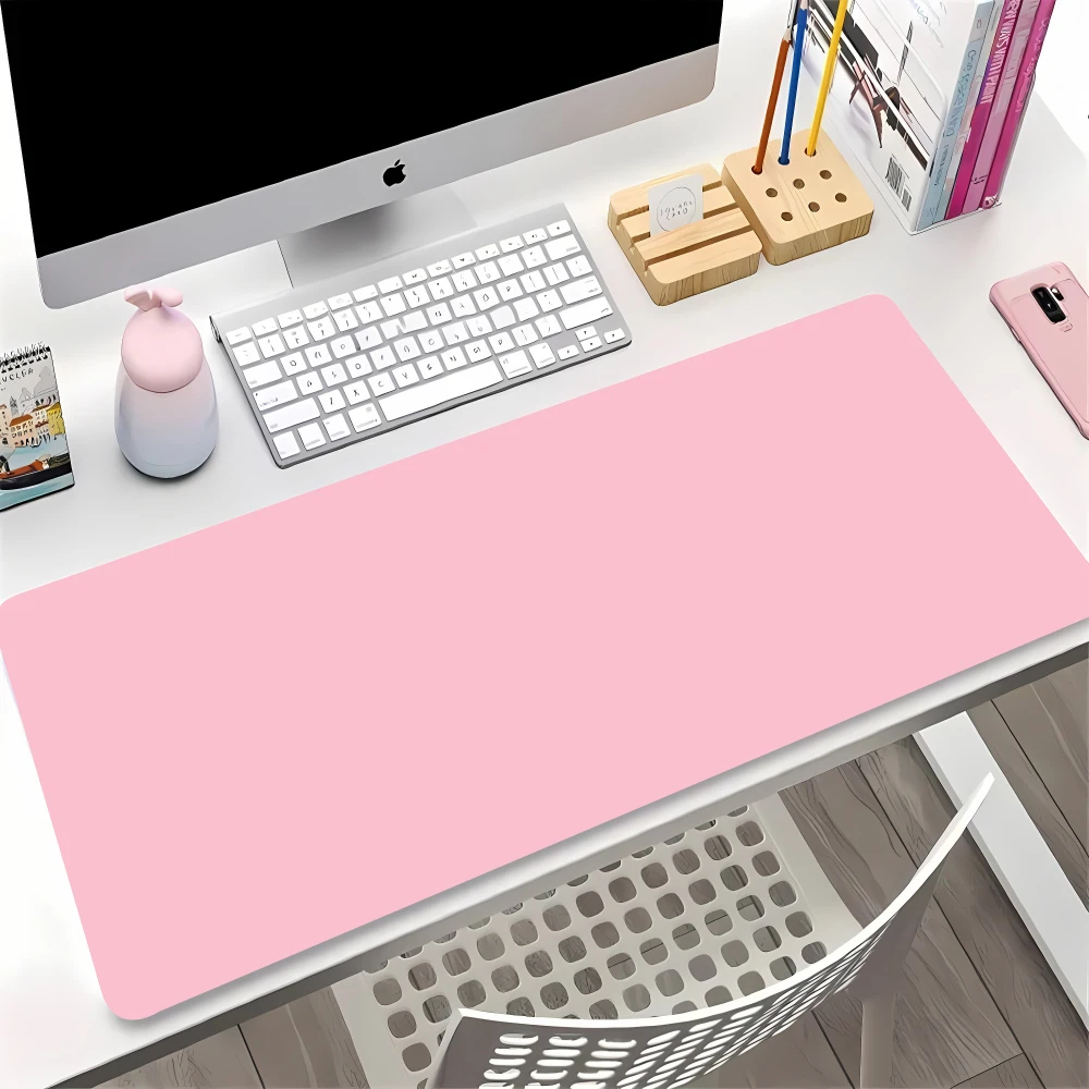 Solid Color Gaming Mouse Pad Gamer Keyboard Tray Offices Accessories Kawaii Pink Mousepad Laptop Desk Rug Gamer Setup Decoration