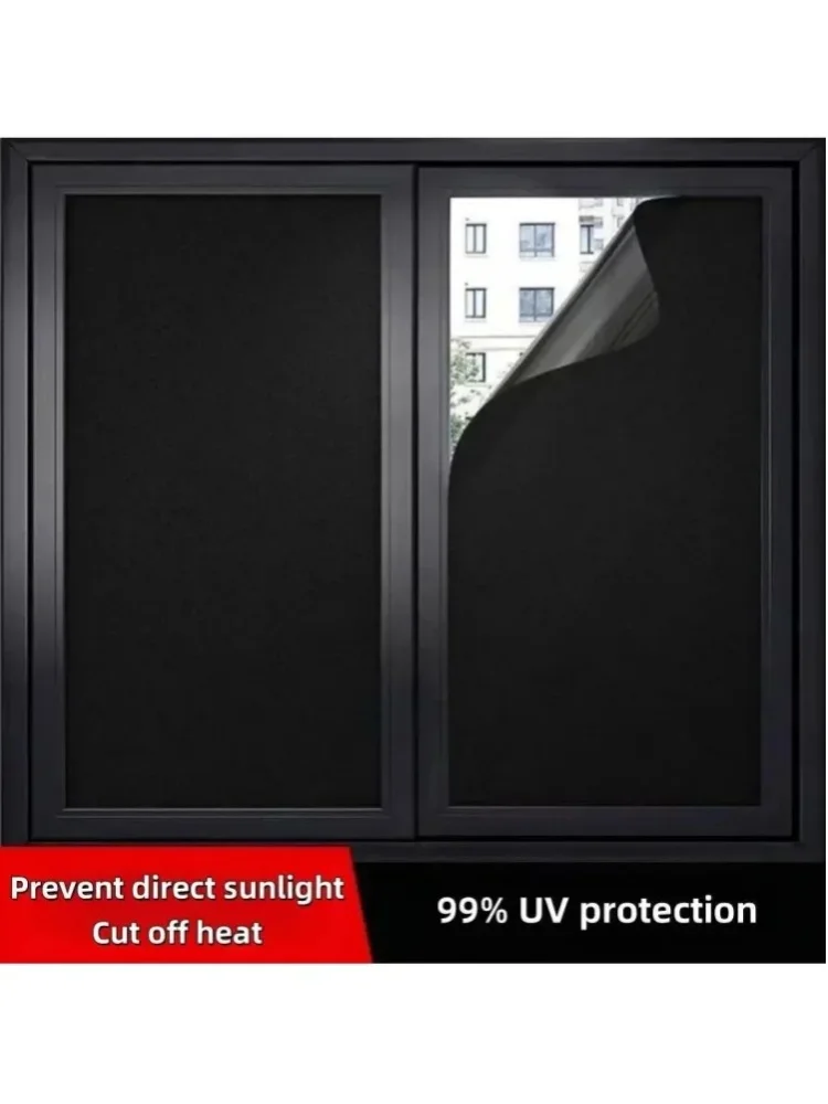 Schwarze Undurchsichtige Glas-Selbstklebefolie, UV-Schutz, Vollständig Verdunkelnde Selbstklebende Fensterfolie