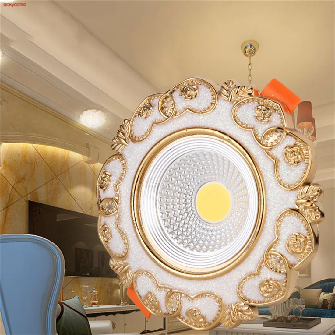 

Led Downlight 3W 5W 7W Ceiling Lamp Gold White Body Ac 220V 110V 7.5Cm Embedded Bull Eye Recessed Light For Living Room Villa