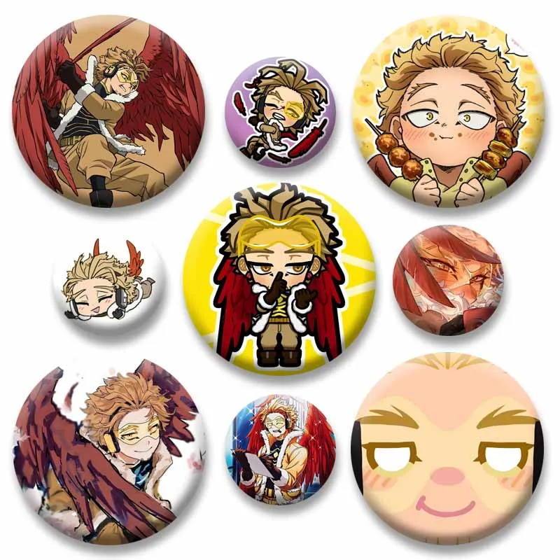 Keigo Takami Cartoon Soft Button Pins Round Anime Figure Brooch on Backpack Shirt Hat Accessories Jewelry Badge Gifts for Friend