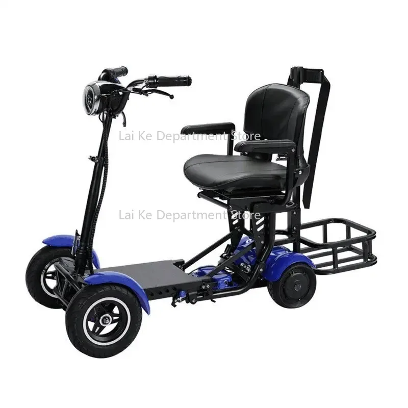 

4 Wheel Golf Electric Scooter Adults Foldable Dual Motor 250W*2 36V 10 Inch Travel Mobility Scooter for Seniors with Bag Rack