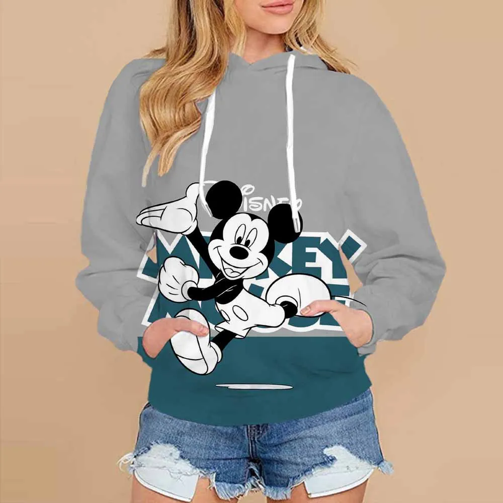 Disney Minnie Mickey Mouse Kawaii regalo Kpop divertente felpa con cappuccio moda Cartoon Graphic felpe felpa donna abbigliamento invernale donna