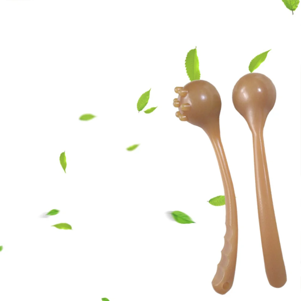 

Portable Fitness Massage Hammer Multifunctional Plastic Rod Brown Neck Shoulder Back Therapy Hammer for Stress Relief Blood