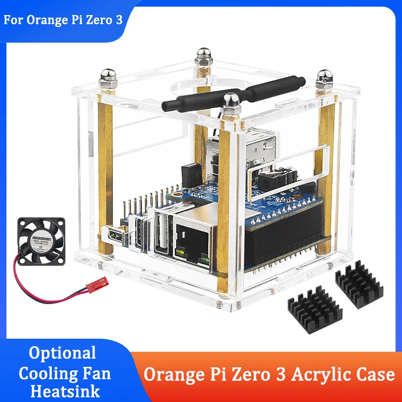 capa-de-acrilico-para-orange-pi-zero-3-com-placa-de-expansao-ventoinha-de-resfriamento-e-dissipador-de-calor-opcional-para-orange-pi-zero-3