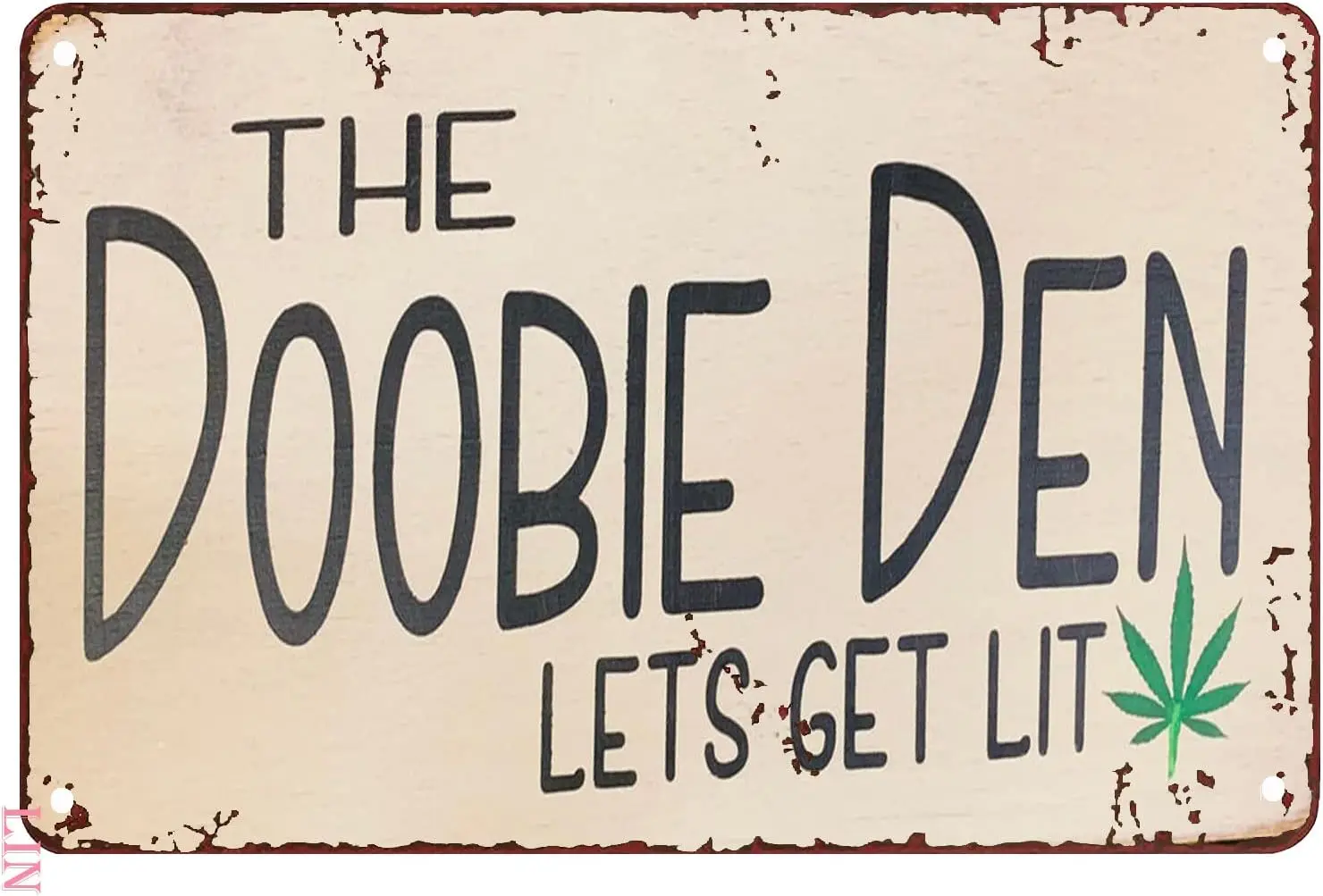 Funny Metal Poster The Doobie Den Lets Get Lit Vintage Metal Poster Home Bar Living Room Bedroom Kitchen Cafe Garage Office Wall