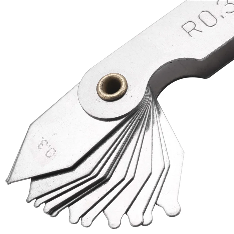 ABXF-Radius Gauge Set,8Pcs Stainless Steel Radius Fillet Gauge Measuring Tool (R0.3-1.5/ R1-6.5/ R7-14.5/ R15-25)