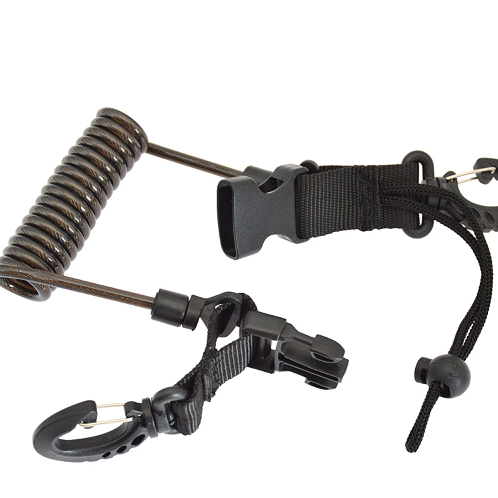 Spiral Coil Cable Anti-lost Camera Flashlights Safety Leash for Diving Snorkelling Surfing Kayaking