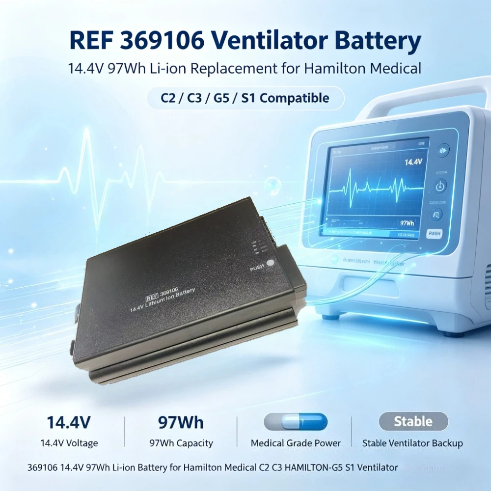 369106 14.4V 97Wh High Capacity Replacement Li-ion Battery for Hamilton Medical C2 C3 HAMILTON-G5 S1 Ventilator REF No. 369106