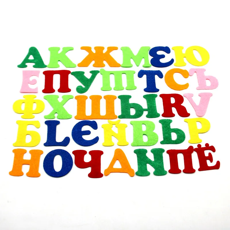 4-5cm 33pcs Russian Letters Felt Alphabet Learnig Early Childhood Education Kids Nonwoven Alphabet Teaching Handwork Craft Vilt