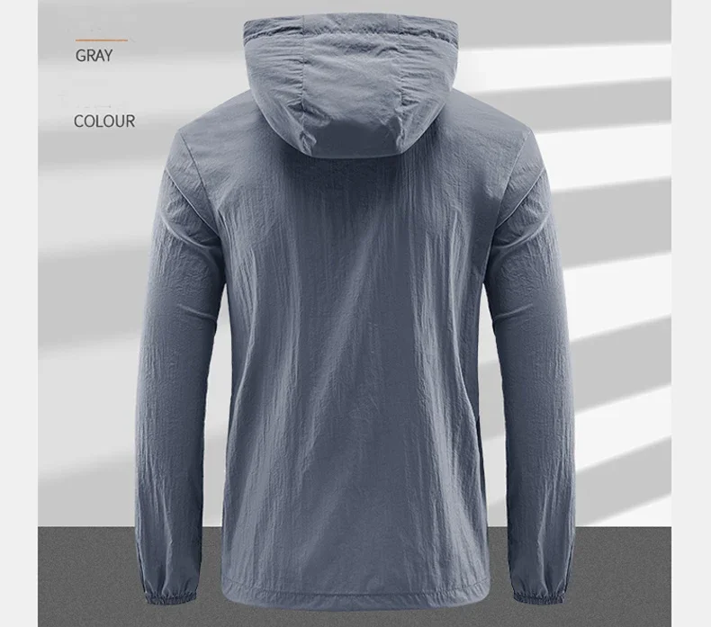 UPF50+ Summer Outdoor Quick Dry Sun-Protective Thin Jacket Men Hiking Fishing Cycling Hooded Gym Sport Ultra Light Windbreaker 159 S01a804cbf6344a15bfaa2038ed5ee8d4r