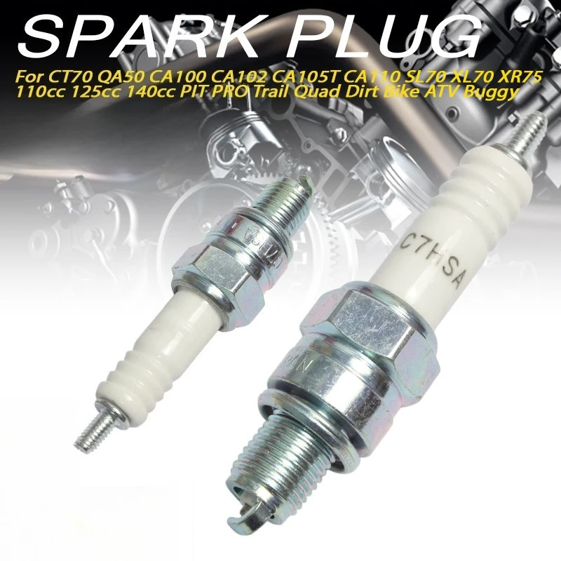 Bujía de encendido compatible con CT70 QA50 CA100 CA102 CA105T CA110 SL70 XL70 XR75 PIT PRO Trail Dirt Bike ATV