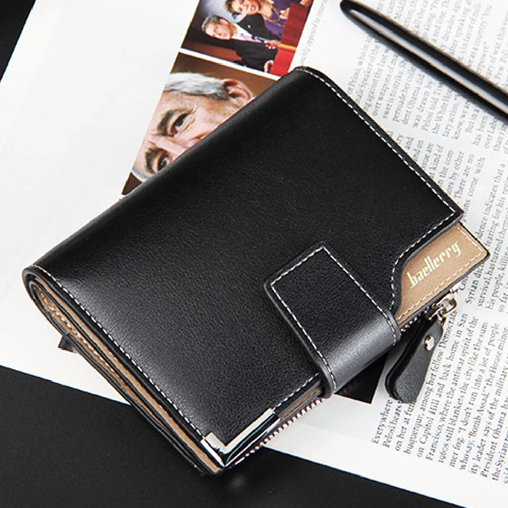 Multifunktionale Herren-Kurzgeldbörse mit Reißverschluss-Münzfach an der Seite, trendiges Herren-Accessoire, Business-Casual-Herrenbrieftasche, einfaches und stilvolles Geschenk für Männer. – Detail 13