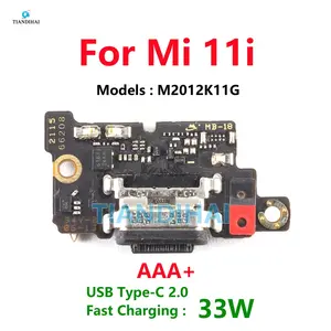 Bilashmart AAA+ Dock Connector USB Charger Port Flex Cable Board Xiaomi Mi 11i M2012K11G Type C Microphone Board Fast Charging 33W
