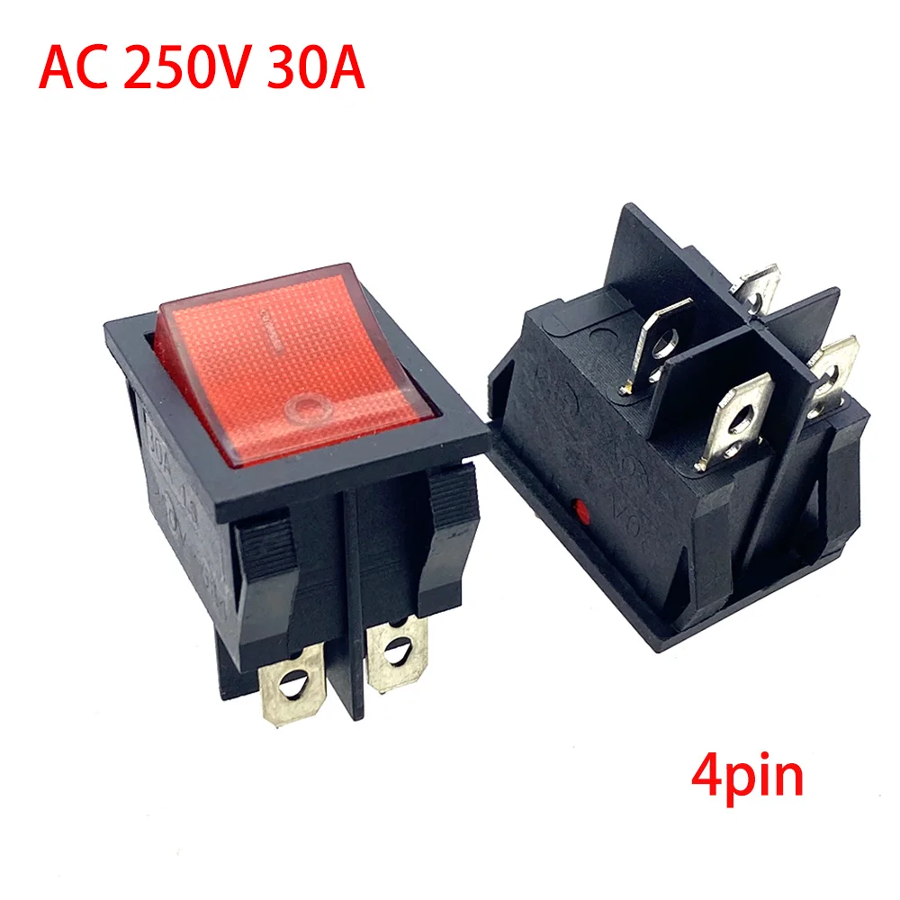 Latching Rocker Switch ON OFF 2-Way 4-Pin Embedded High Current AC 250V 30A 5E4 Electrical equipment  Power Switch