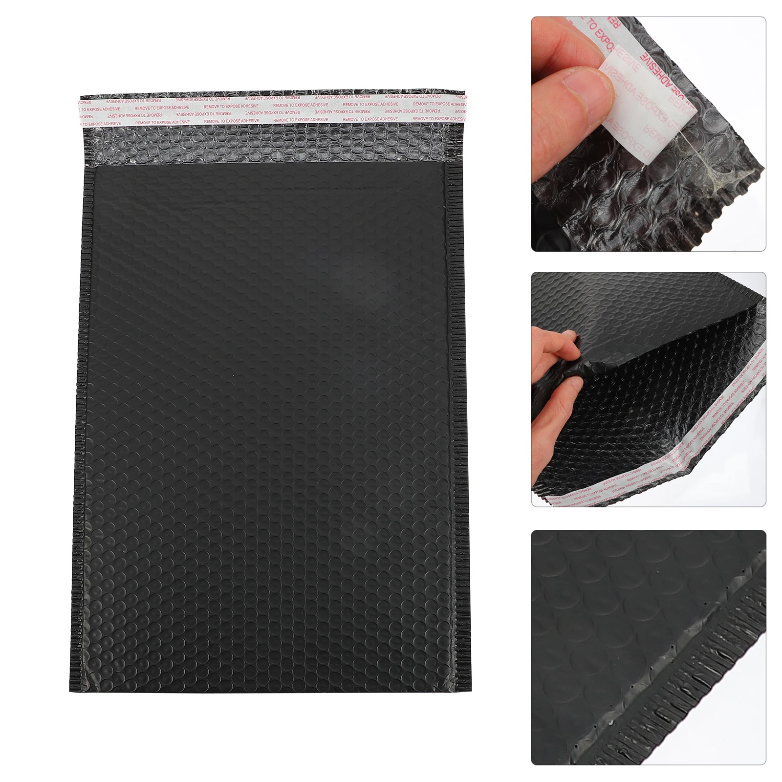 

25pcs Shockproof Bubble Mailers Self Seal Envelopes Package Bags Mailing Waterproof Black Color PE PO Material