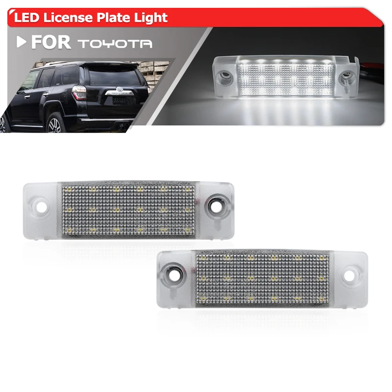 For Toyota Land Cruiser Prado 150 Haice 100 Series 4Runner Sienna Sequoia Hilux Lexus GX470 Led License Plate Lights 81270-35090