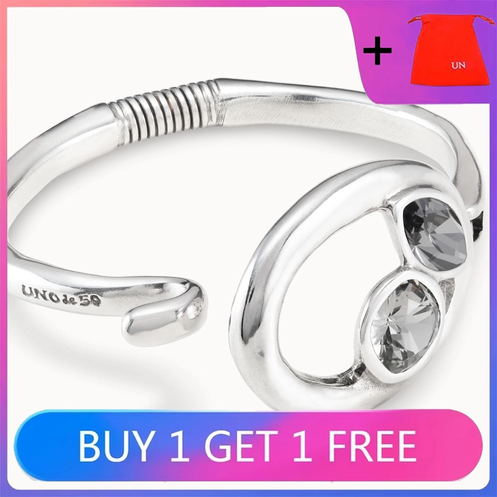 

Sterling SilverOriginal Grey Crystal Bracelet for Women, High Quality Festival Gift, Versatile Jewelry, Fashion Trend,